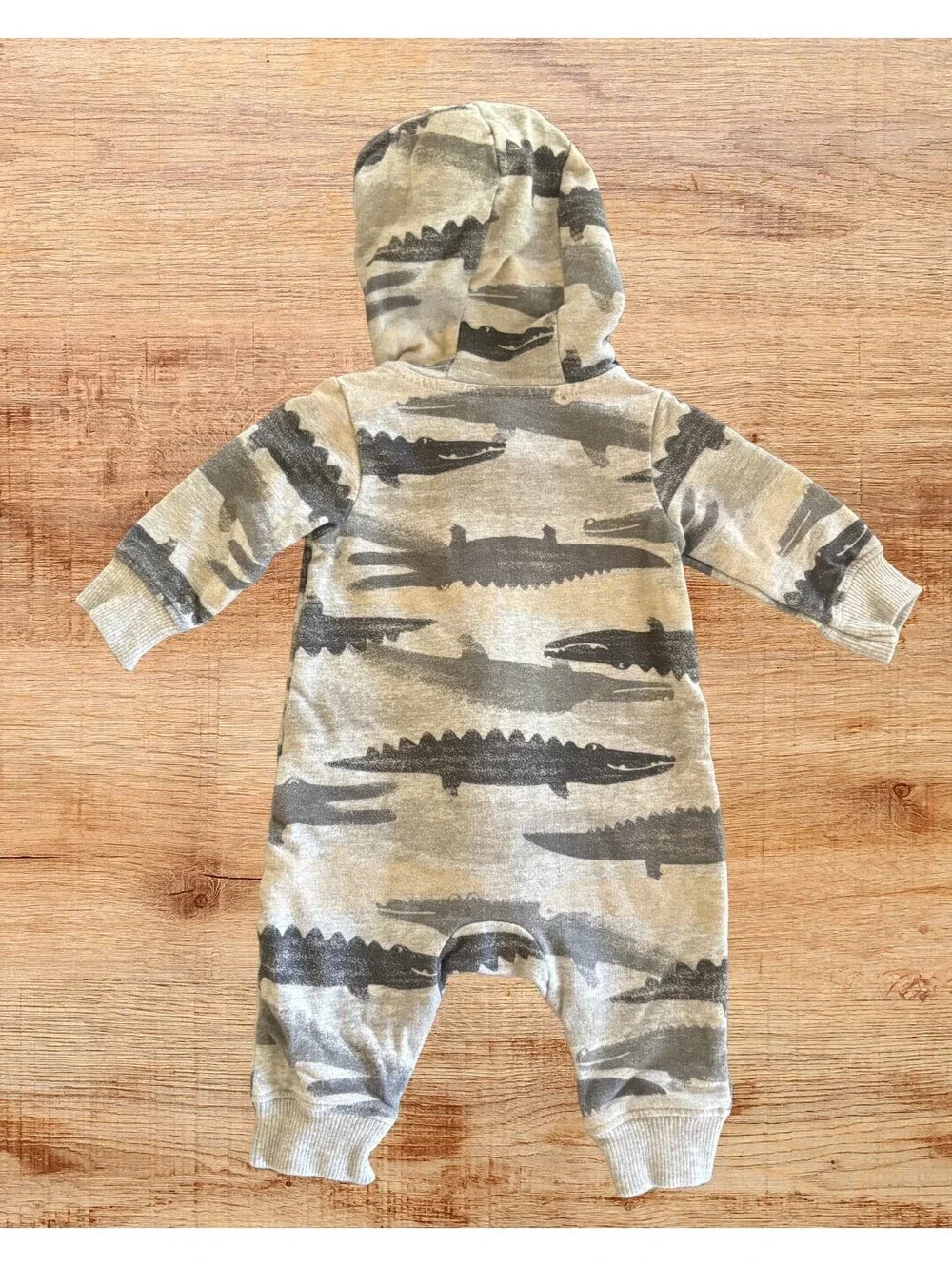 Carter's Hooded Alligator Print Jumper 3 Months Zip One Piece